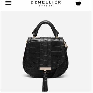 DeMellier London Black Croc Mini Venice Bag